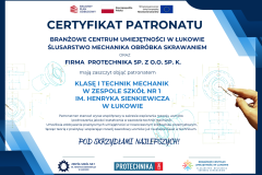 certyfikat klasa patronacka - 1