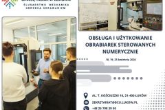 18.04.26 Obsługa i użytkowanie obrabiarek sterowanych numerycznie - PLAKAT 18.04.2026